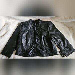 Women's INC International Concepts Leather Jacket Avant Garden Size XL